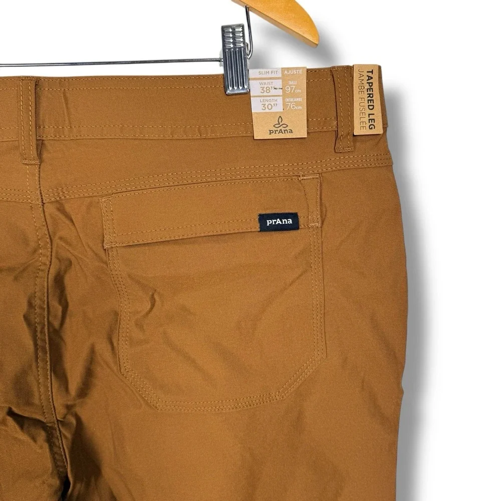Prana Stretch Zion‎ Pant II Slim Fit Tapered Leg Mens 38 X 30 Sepia Brown NEW
